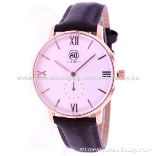 Newly Designed Stainless Steel Watch for Women, 2014, Genuine Leather Band